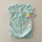 Carter's 12 Months Baby Girl Bunny Balloons Polka Dot Romper Spring Summer
