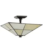 JONATHAN Y Juliana 15.7in Tiffany-Style Glass Metal LED Semi-Flush Mount