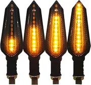 Indicators Flowing Turn Signal Motorcycle Turn Signals Flowing Turn Signal Light 12LED Turn Signal Indicator Amber Light Blinker 12V Turn Signal Indicator (Size : Multi-Colored)