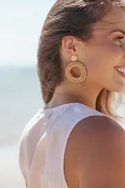 [PUP38] Esther Earrings - Tan Brown