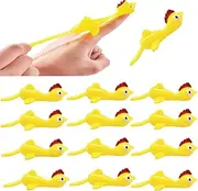 TIBDALA Rubber Chicken Slingshot Flingers Flying Toy, Novelty Flick Ejection Stretchy Sticky Pranks Toy, Squeeze Sensory Fidget Toy (12PC)