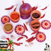 Clay Spices Containers,Ceylon Pottery Clay spice jars set pure HANDMADE spiceset