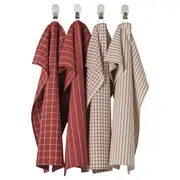 RINNIG tea towel, red/beige striped, 45x60 cm