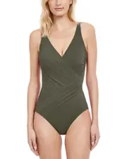 Gottex Draped Surplice One Piece Swimsuit