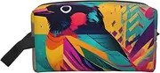 [FSCEV] Colorful Bird Storage Bag Toiletry Bag Travel Bag Cute Cosmetic Bag Makeup Accessories, White, One Size