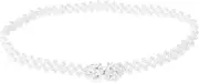 Women Bridal Beaded Belt Elastic Elegant White Pearl Crystal Rhinestone Retro De