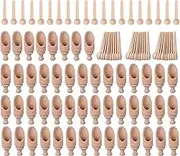BQLZR Mini Salt Spoon 31x90mm w/ 70x19mm Small Wood Scoop for Home Kitchen Pack of 100