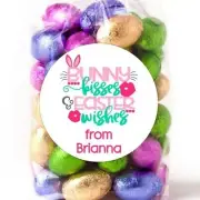 Easter Stickers - Bunny Kisses & Easter Wishes - Personalized Easter Stickers