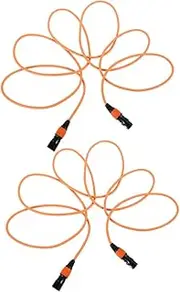 jojofuny 2X XLR Mic Cable XLR Male to Female Sound Cable Orange 3m Stage Mic for Mixers Speakers