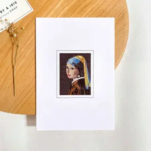 【Poetry ＆ Iris】名畫刺繡萬用卡 維梅爾 － 戴珍珠耳環的少女【金石堂】