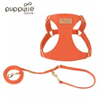 在飛比找遠傳friDay購物優惠-puppytie M 純色 活力橙 寵物胸背帶+牽繩 ( 狗