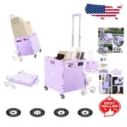 Premium Lavender Foldable Trolley for Easy Stair Climbing and Storage Solutions