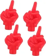 HEALEEP 4pcs Cool Tire Valve Stem Caps Plastic Car Tire Air Valve Caps Car Tire Valve Stem Covers for Cars Trucks Bikes and Motorcycles Red