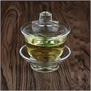 Gaiwan Thick Glass Tea Cup High Heat -Resistant Grab Tea -discharging Hand Kung Fu Tea Game (Color : White)