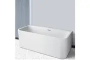 ACA 1500mm Freestanding Square Bathtub Gloss White Spa Acrylic Soaking Bath Tub
