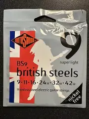 RotoSound Guitar Strings British Steels Stainless Steel BS9, 9 11 16 24 32 42