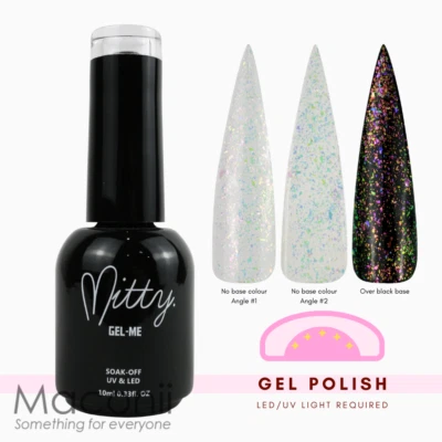 Mitty Candy Shine Gel Nail Polish UV LED Iridescent Flakies Flake Opal Rainbow