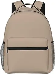 [CHRYSM] Backpack For Girls Boys Teens Schoolbag,Bookbag,Solid Color Light Brown Daypack For High School,College,Travel,Work