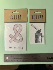 TEMPORARY TATTOOS - 2 Lumberjack Themed Temp Press-On Tattoos
