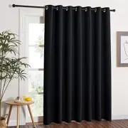 Blackout Extra Wide Curtain Grommet Room Divider Curtain, 1Panel 100x84" Black