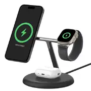 Belkin BoostCharge Pro 3-in-1 Magnetic Wireless Charging Stand with Qi2 15W, Black(WIZ023AUBK),36W USB-C PSU,Fast Charging,CEW $2500, 2 Years Warranty WIZ023AUBK