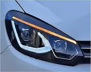 Headlight Assembly Compatible with VW Golf 6 2008-2013 Golf6 MK6 LED DRL LED Turn Signal LED High Beam Full LED Light Source