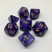 Purple DnD Dice Set - Complete 7-Piece Set