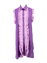 Purple Cut Out Back Shirt Dress