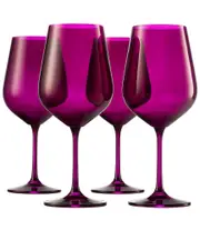 Godinger Set of 4 Sheer Red Wine Glasses