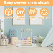 Baby Shower Crate Closet Large Capacity Wooden Baby Shower Gift Basket xiXpc