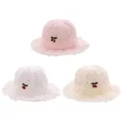 Toddlers Sunhat Travel Beach Caps Big Brimmed Basin Hat with Cherry Decors