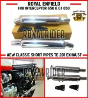Royal Enfield AEW CLASSIC SHORT PIPES TE 201 EXHAUST For Interceptor 650& GT 650