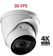 Lorex 4K Dome IP Camera LNE9292B Motorized Varifocal Zoom Audio 30 FPS LNE9292-C