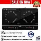 BLACK TWIN 240V INDUCTION COOKTOP LED 10-HEAT PORTABLE COOKER GLASS COOKTOP