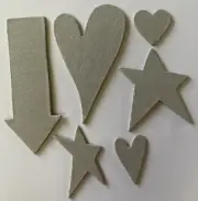 CHIPBOARD SHAPES(6pc) •Stars•Heart•Arrows•Journaling •Labels•Geometric•Blank•