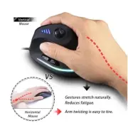Vertical Gaming Mouse Wired RGB Ergonomic USB Joystick Programmable Mice Zelotes