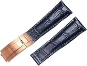 [TIOYW] Genuine Leather Strap For Rolex Water Ghost Daytona Yacht Logtype Green Leather Bracelet 20mm Butterfly Buckle Watch Band