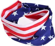 [Outanaya] Patriotic Headwrap Usa Flag Design Lightweight Elastic for Independence Day Events