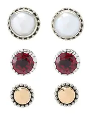 Samuel B. 18K & Silver 2.00 ct. tw. Garnet & Pearl Studs
