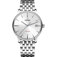在飛比找ETMall東森購物網優惠-TITONI梅花錶LINE1919百年紀念T10機械錶-銀/