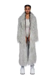 [Club Exx] Astro Arctic Faux Fur Coat - Gray
