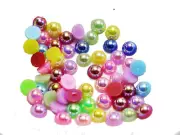 2000 Mixed Color Luster AB Acrylic Round Half Pearl 4mm FlatBack Beads Scrapbook