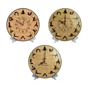 11.8inch Round Clock with Yoga Pose Pattern Multifunctional Bedside Clock