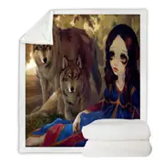 Vampire Girl and Wolves Dark Art I Vampiri I Lupi Throw Blanket