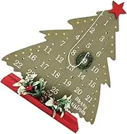 SWOOMEY Rustic Christmas Advent Calendar Wooden Tabletop Decoration with Countdown Feature for Home Office Cozy Holiday Decor for Festive Atmosphere