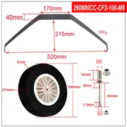 1 Piece Carbon Fiber Landing Gear For 26CC 50CC 80CC Gasoline RC Airplane 260#80CC-CF2-100-M8