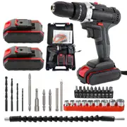 48V CORDLESS DRILL+ 2 BATTERY HEAVY DUTY IMPACT DRIVER BRUSHLESS HAMMER KIT