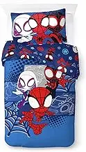 Jay Franco Marvel Spidey & His Amazing Friends Vroom 100% Cotton Single Duvet Cover Set - Includes 50 x 70 cm Pillowcase
