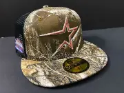 EXCLUSIVE HOUSTON ASTROS FITTED HAT REAL TREE CAMO SCREWSTONE GITD TRUCKER 7 1/2