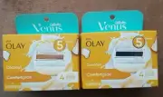 8 Gillette Venus Blades Olay Comfort Glide (5 blades) Razor Cartridge Refills